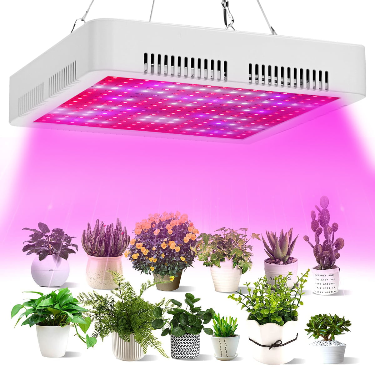 2 PACK 45W LED Grow Light Full Spectrum Panel Hydro Veg Flower Indoor Plant Lamp 