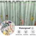 thumbnail image 5 of Cortina de ducha resistente al moho verde, impermeable, flor de pájaro, cortina de baño con 12 ganchos, 150x180cm JM MX-0140632FYD, 5 of 5