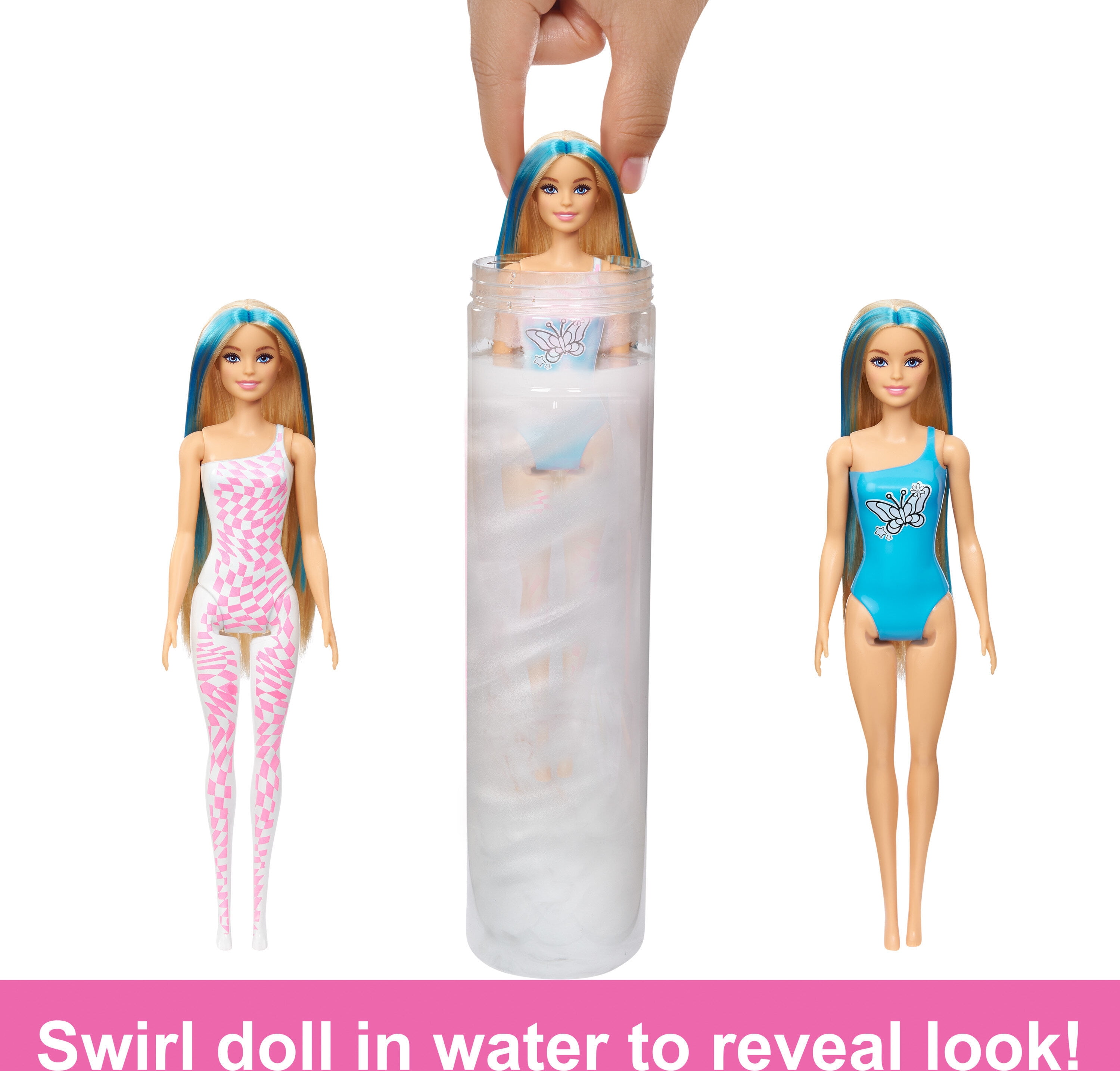 Barbie Color Reveal Rainbow-Inspired Series Doll & Accessories with 6 Surprises, Color-Change Bodice