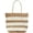 Khaki, variant on Large Straw Bag for Women, Color Block Pattern Stripes Woven Tote Shoulder Handbag