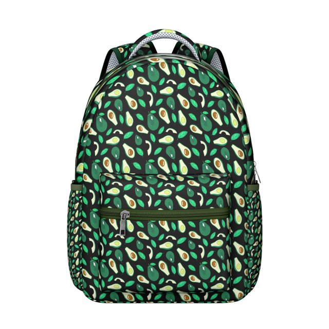 Cute Avocado Students Backpack Healthy Avocado Fruit School Bag with Fresh Avocado Pattern, Comfortable and Durable