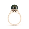 thumbnail image 2 of Angara Classic Tahitian Cultured Pearl Ring in 14K Rose Gold for Women | June Birthstone Jewelry for Her, 2 of 7