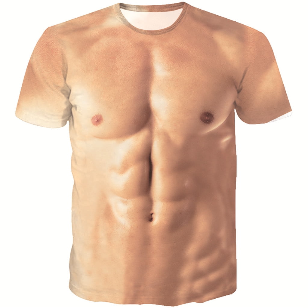 Mens Funny 3D Boobs Printed Offensive Holiday T Shirt Rude Stag Party Fancy Tee