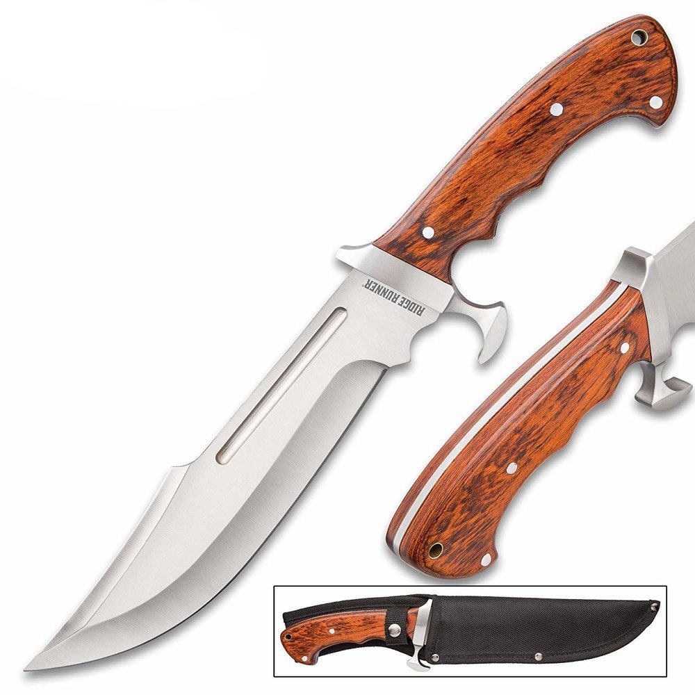 Ridge Runner Woodland Reverie, Bowie Knife, Genuine Zebrawood, Full