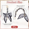 thumbnail image 2 of 2 Pcs 2 Styles Silk Scarf Metal Purse Bag Chains Bowknot Decorative Bag Chain Extender Purse Bag Strap for Purse Handbag Wallet Black, 2 of 6