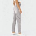 thumbnail image 5 of Goodtrade8 Women's Fashion Solid Color Elastic Waist Pockets Length Pants False Jeans, 5 of 7