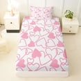 thumbnail image 3 of Erosebridal Dreamy Princess Style Twin Sheet Sets,Pink Loves Heart Bedding For Girls Kids 3-Piece, 3 of 6