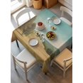 thumbnail image 6 of Turquoise Sky Hills Table Cloth, Vintage Country Landscape Waterproof Tablecloth for Square Tables, Reusable Washable Fabric Table Cover for Restaurant Kitchen Dining Tables 54"x54", 6 of 6