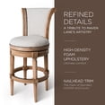 thumbnail image 3 of Maven Lane Pullman Bar Stool, Weathered Oak Finish Sand Fabric Upholstery, 3 of 6