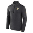 thumbnail image 2 of Men's Fanatics  Heather Charcoal Pittsburgh Penguins Authentic Pro Quarter-Zip Pullover Top, 2 of 3