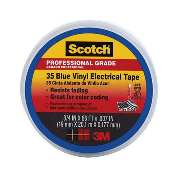 10 Pc, 3M Scotch 3/4 In. W X 66 Ft. L Blue Vinyl Electrical Tape