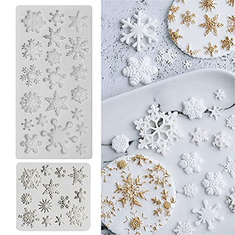6PCS Winter Snowflake Fondant Molds, Silicone Baking Mold Chocolate Dessert  Molds, for DIY Fondant Baking Cooking Candy Polymer Clay Resin Mold