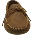 thumbnail image 2 of Minnetonka Mens Suede Moccasin Slippers, Double Bottom Softsole Moc Slip-on, 2 of 7