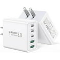 TRAHOO5Port USB C Wall Charger, Total 50W USB C Charger Block, Fast