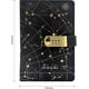 thumbnail image 1 of Diario de cuaderno de cuero Pu creativo con candado (patrón de estrella), regalo de contrase?a secreta A5 LingWen 8390615901130, 1 of 1
