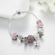 thumbnail image 4 of Pulsera con dijes para mujer, gatito con colgante de flor, cadena de hueso de serpiente con cuentas de pata de mascota, se adapta a la mayoría de las muñecas, el mejor regalo para niñas Feliz Sencillez, 4 of 5