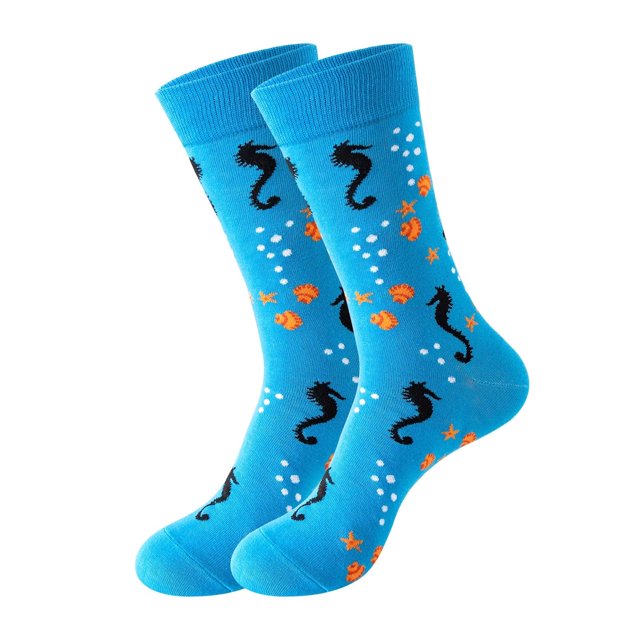 Kelon Socks On Sale Lady Short Socks Print Socks For Women Girls Ocean Series Print Colorful Pattern Novelty Cute