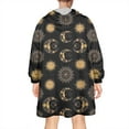 thumbnail image 2 of Wearable Oversized Blanket,Black Gold Sun Moon Pattern Wearable Blanket Hoodie for Adults,Cozy Hooded Blankets with Super Pockets,Super Warm Fuzzy Pullover for Women & Men, 2 of 6