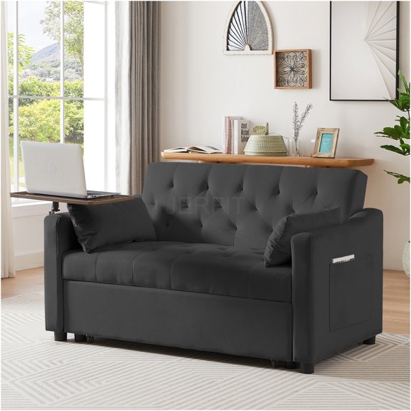 JERFIT Modern Velvet Sofa 3 Seater Couch for Living Room, Plush Comfort Green Fabric Upholstered Classic Contemporary Furniture
