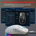 thumbnail image 5 of UHM Wirelss Gaming Mouse,Tri-Mode 2.4G/Bluetooth/USB-C Rechargeable Computer Mice with Silent,6 Macro Buttons,Ergonomic Design,Adjustable DPI,6 RGB LED Modes for PC/Mac/Laptop,White, 5 of 10