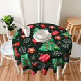 thumbnail image 3 of Merry Christmas Round Tablecloth Washable Table Cover for Home Kitchen Dining Picnic Party 60 Inch, 3 of 5