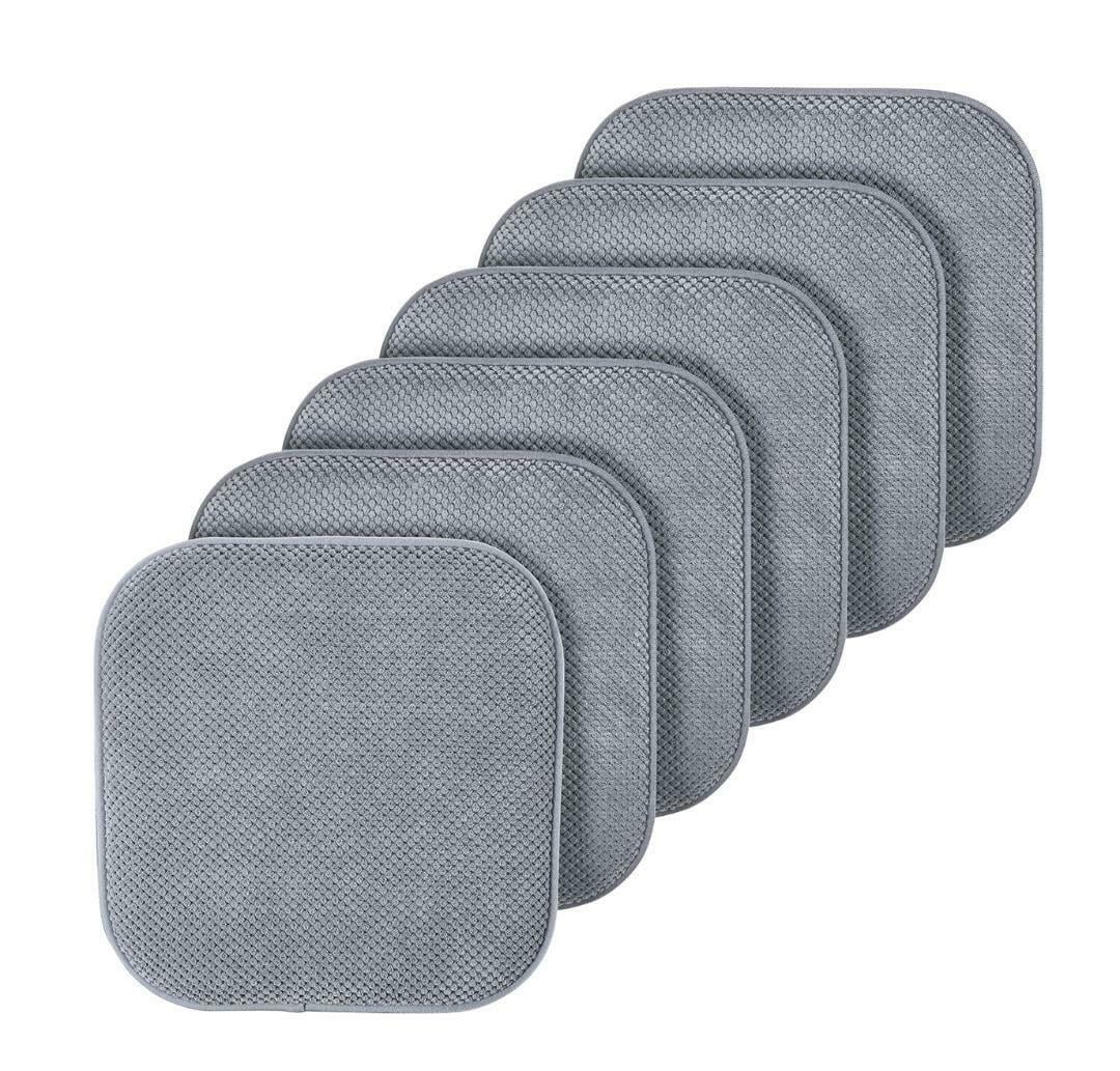 6 Pack Premium Memory Foam NonSlip Ultra Soft Chenille Surface Chair
