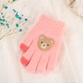 thumbnail image 1 of Guantes para niños, cálidos, de invierno, con forro polar, gruesos, de cinco dedos, multidedos, para niñas, de dedos completos, resistentes al frío, 1 of 6