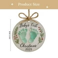 thumbnail image 4 of First Christmas Ornament 2025, Personalized Footprint Baby's First Christmas 2025 2D Sea Glass Ornament, Custom Baby 1st Christmas Ornaments, New Born Baby Gift, for New Dad, New Mom, 4 of 9