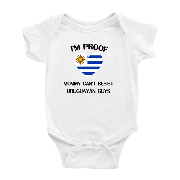 I'm Proof Mommy Can't Resist Uruguayan Guys Cute Baby Bodysuit (White, 18-24 Months)