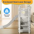 thumbnail image 6 of 8 in 1 Toddler Slide Playset with Climber, Basketball Hoop,Tunnel and Storage Space for Toddlers Playground Outdoor Indoor, 6 of 7