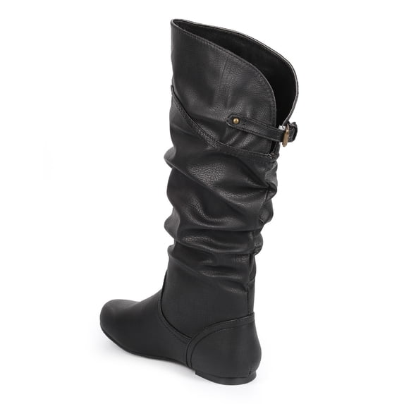 Wild Diva DB32 Women Leatherette Knee High Slouch Flat Riding Boot