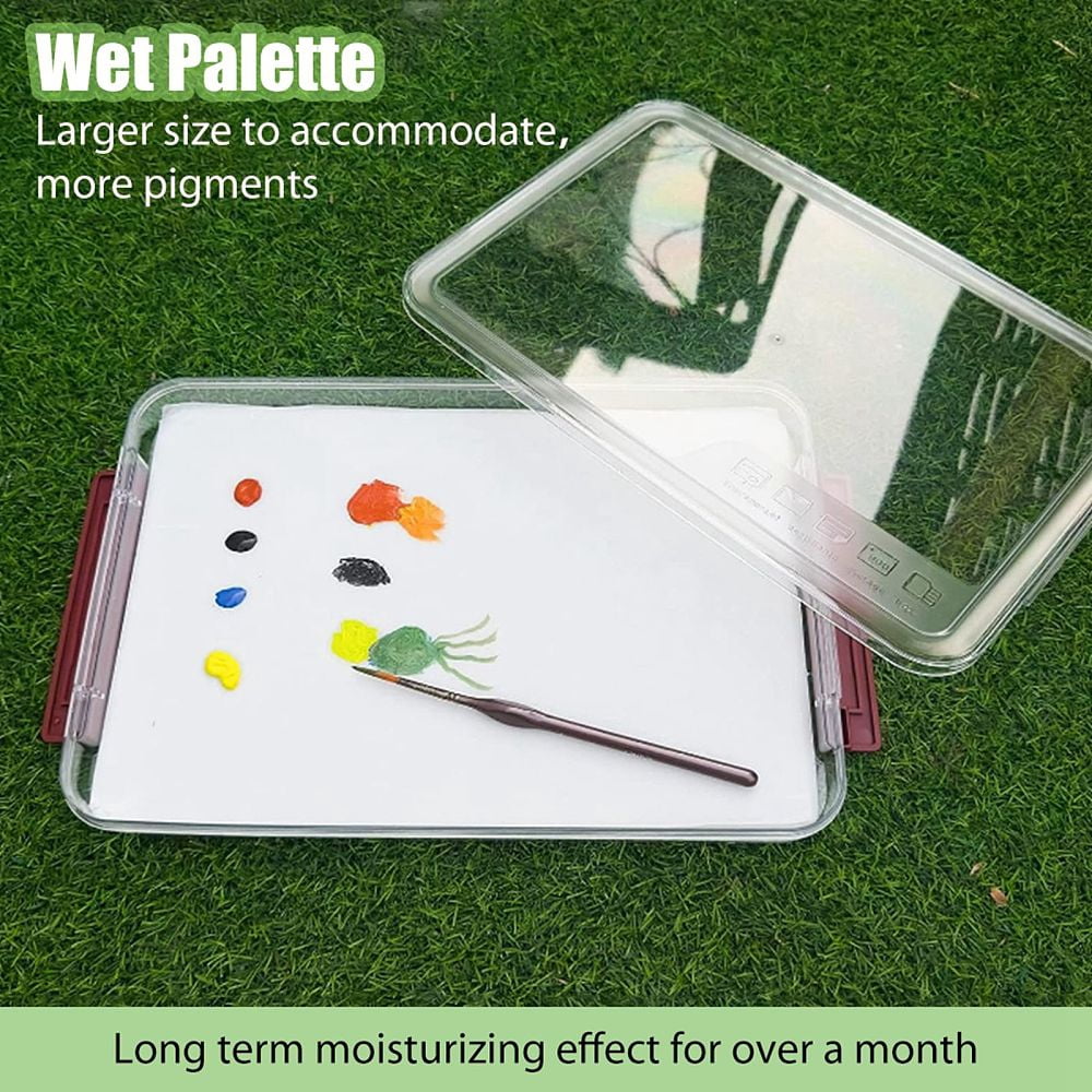 1Pc Plastic Color Palette 1 Book Plastic Palette Paper 1Pc Rectangle Sponge Painting Supplies Rectangle Mixed Color