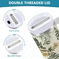 thumbnail image 3 of Yayeee 40oz Stainless Steel Tumbler with Straw and Handle Double-Wall Insulated Travel Water Bottle, Green Mountain Pattern, 3 of 8