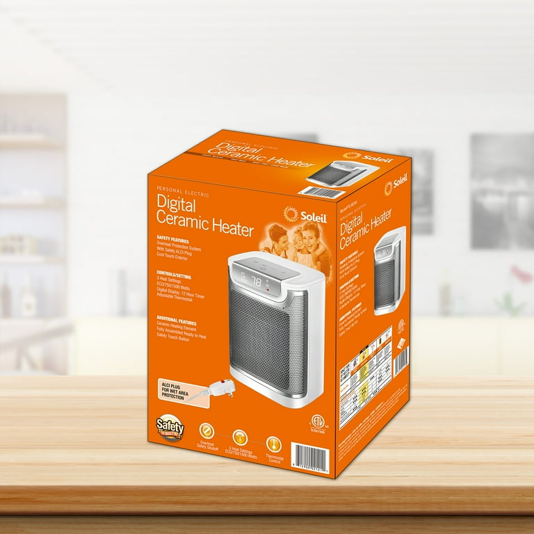 Soleil 1500W Ceramic Fan-Force Electric Space Heater With Soleil 1500W Ceramic Fan-Force Electric Space Heater With