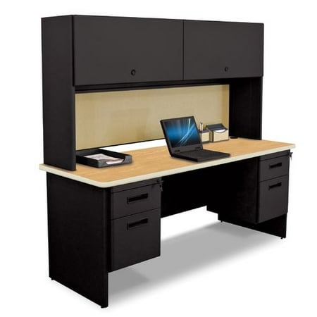 - Marvel Office Furniture Pronto Flipper Door Cabinet And Modesty Panel Computer Desk with Hutch