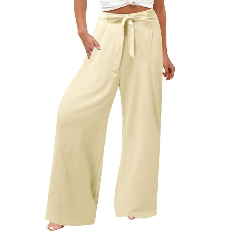 Fsqjgq Women's Pants Linen Pants Clothes Black Jeans Womens Beige