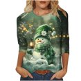 thumbnail image 2 of Jovrlynd Christmas Shirts Women Ugly Funny Cute Crewneck 3/4 Sleeve Tops Loose Holiday Graphic Tee, S-5XL, 2 of 7