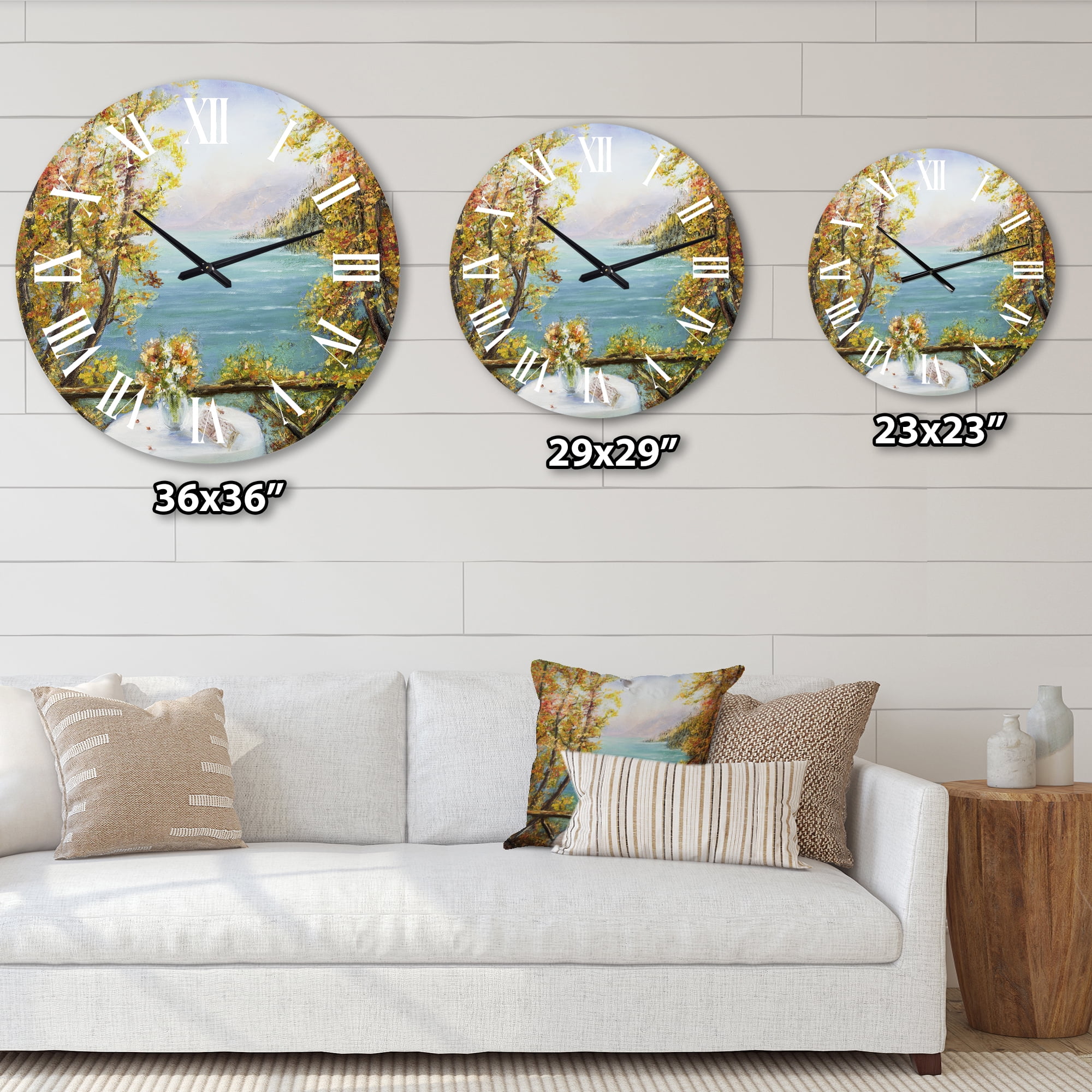 Designart 1 in Quartz Coastal Wall Clock