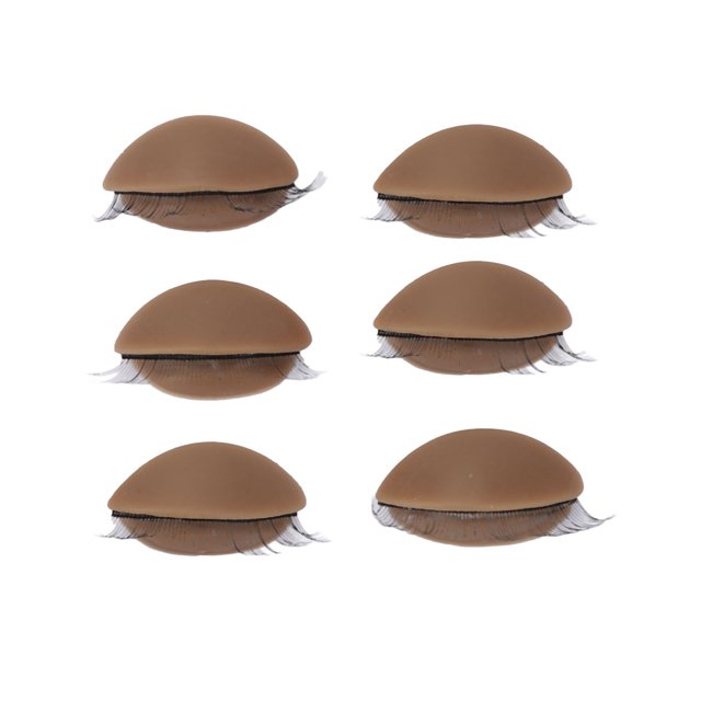 3 Pares De Párpados De Repuesto Con Pestañas Para Cabeza De Maniquí, Pestañas Postizas De Fibra Química, Reutilizables Y Vívidas, Fáciles De Instalar Y Quitar, Material De
