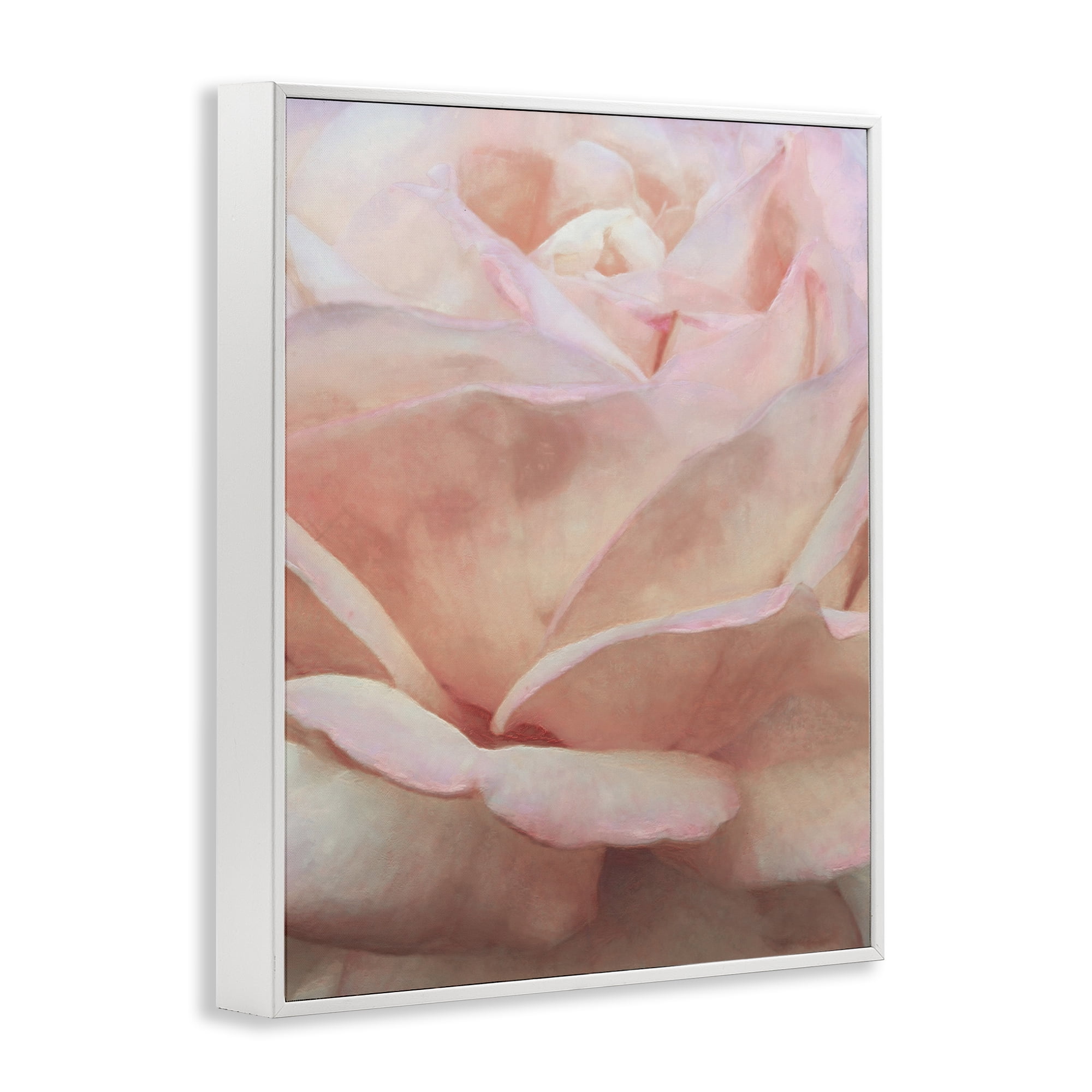 Stupell Industries Soft Rose Petals Botanical & Floral Painting White Framed Art Print Wall Art, 24 x 30