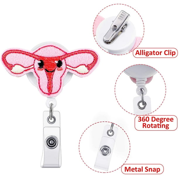 6 Pcs Animal Badge Reels Retractable Badge Holder with Alligator Clip Nurse  Cute Badge Clip for ID Card Holders 
