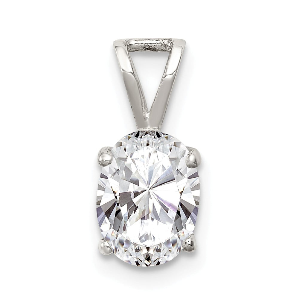 Solid 925 Sterling Silver CZ Cubic Zirconia Pendant Charm