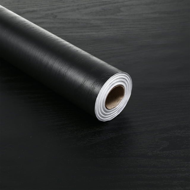 Roll Peel and Stick Wallpaper Adhesive Wallpaper Home Dormitory Wall Paper Sticker(Balck)