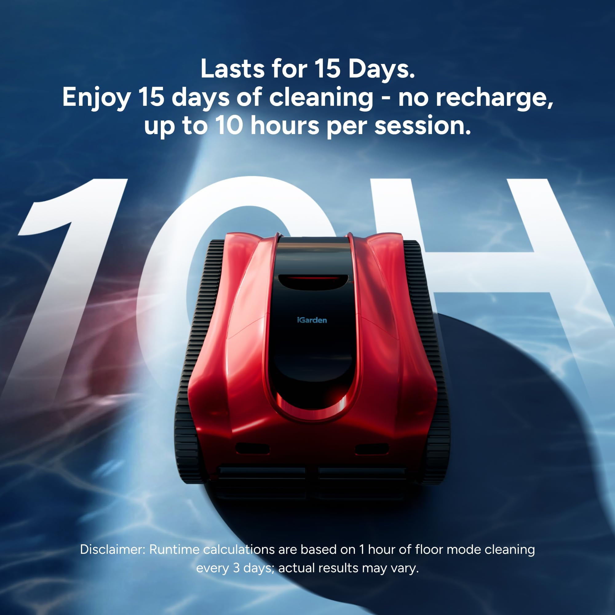 iGarden Pool Cleaner K Pro, 10H Runtime, Cordless Robotic Pool Vacuum for Inground Pools, Touchscreen, Smart Navigation, 200% Turbo Suction, Ultra-Fine Filtration, Auto-Parking