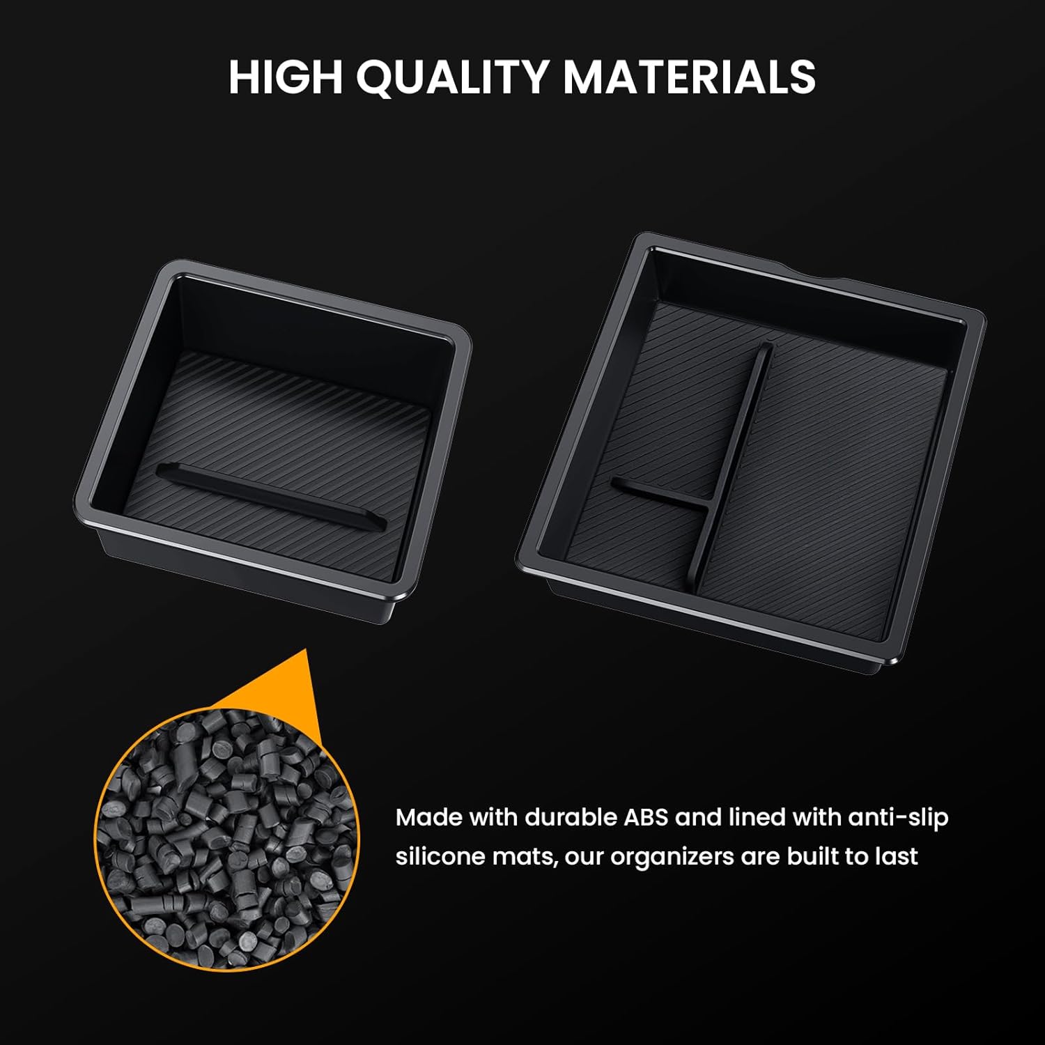 4PCS Center Console Organizer Tray for Tesla Model Y Juniper Accessories 2025, Center Console Storage Tray Armrest Hidden Box Orgainzer and Underseat Storage Tray for New Model Y