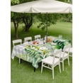 thumbnail image 4 of Outdoor Tablecloths with Umbrella Hole & Zipper, Spring Leaves Rectangle Tablecloth 52x70 Inch, Pastoral Garden Botanical Gray Plaid Waterproof Table Cloth, Patio/Pool/Picnic Table Covers, 4 of 8