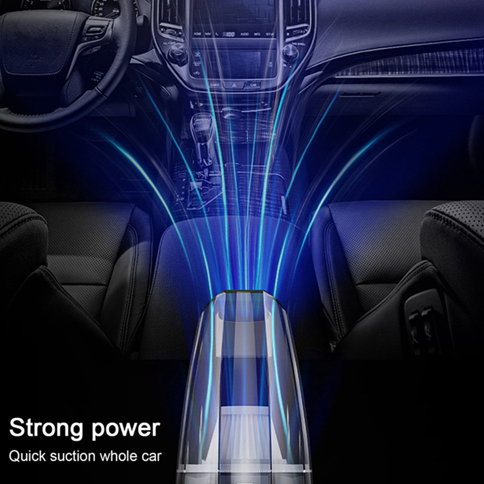 Handheld Wireless Car Vacuum Cleaner Inflator 120W,Powerful Suction Wet Dry Portable Vacuum With LED Light Multifunction Pump,Easy-To-Use Compact Cleaning Tool For Car Home Sofa Interiors-Black