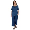 thumbnail image 5 of Inkmeso Short Sleeve Nightwear Pajama Set For Women Henley T-Shirt & Pajama Sleepwear Set, 5 of 7