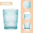 thumbnail image 3 of Gealach 1 Piece Set Romantic Blue Tumbler, 300ml Vintage Glassware, Multi-Use, 3 of 6