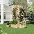 thumbnail image 1 of EastVita Cedar Privacy Screen Planter Combo Freestanding Hinged Panels Built In Drainage for Patio Deck Backyard, 1 of 5